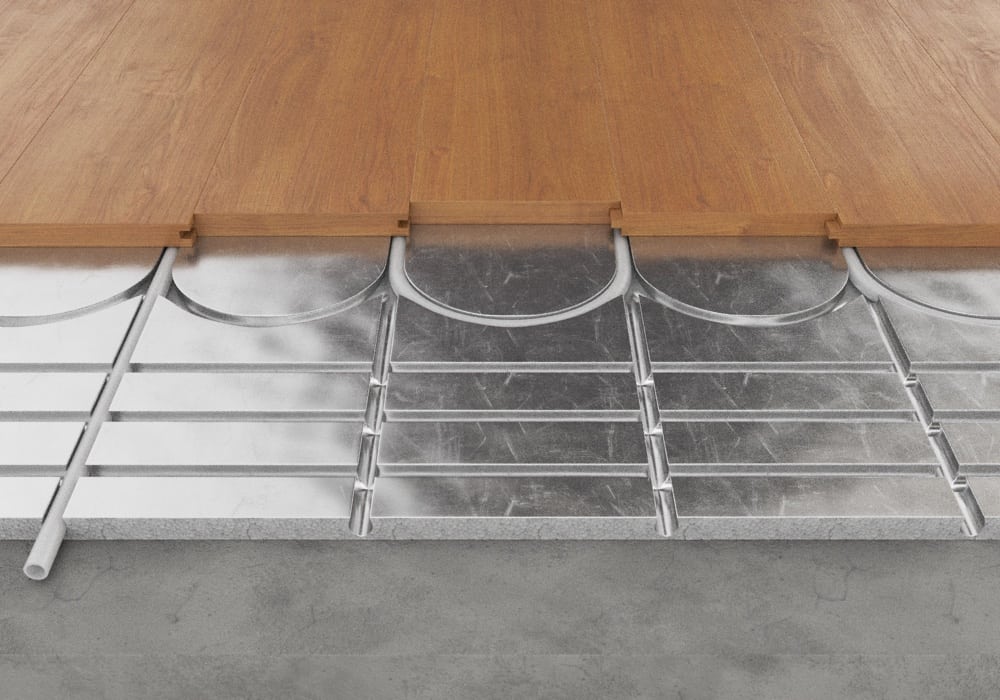 EPS Grooved Foil Water Underfloor Heating Insulation Board 1200x600x25mm