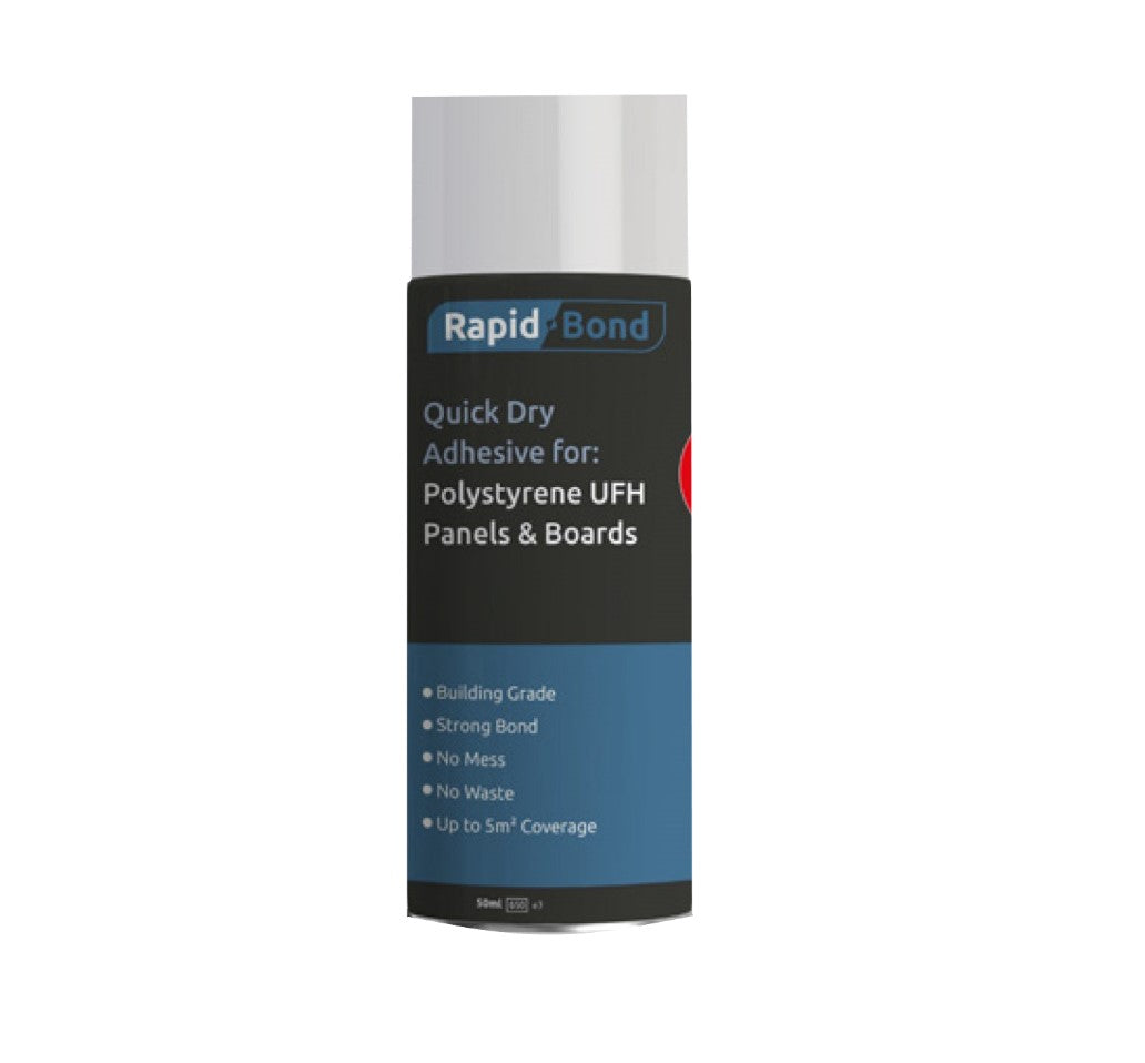 Spray Adhesive Quick Dry UFH Polystyrene Boards - Wood Concrete Steel Brick Bond