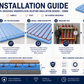 An infographic installation guide for GBHome XPS Grooved Underfloor Heating Insulation Board, showing step-by-step installation instructions, technical cross-sections, and product benefits.